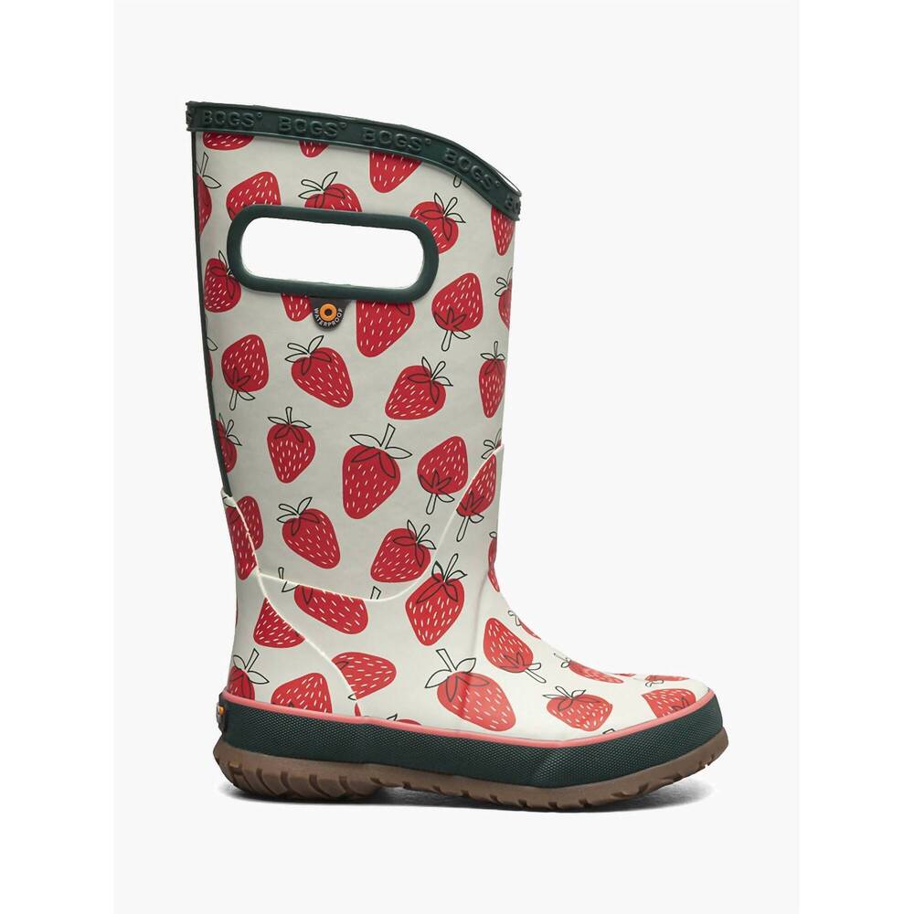 NEW BOGS girl's rainboot strawberry rainboot in moss multi